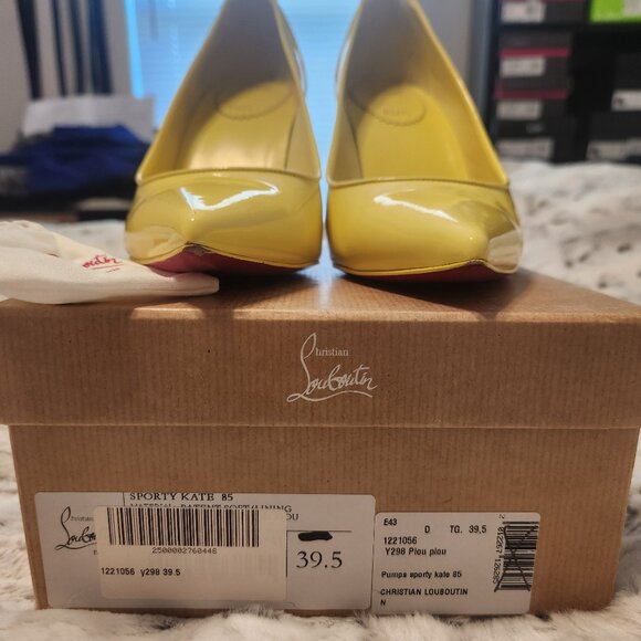 Christian Louboutin Sporty Kate 85 Patent Leather Pumps – Yellow (Size 39.5) - Picture 2 of 6